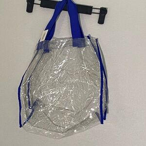 New with Tag Clear Shoulder Bag with Blue Straps